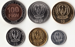 Rwanda, Set 6 PCS Coins, UNC Original Coin for Collection