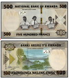 Rwanda 500 Francs 2019 P-NEW , UNC Original Banknote 1 piece
