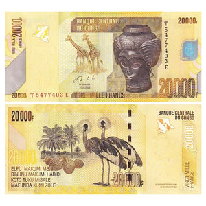 Congo, 20000 Francs, 2020 P-104, UNC Original Banknote for Collection