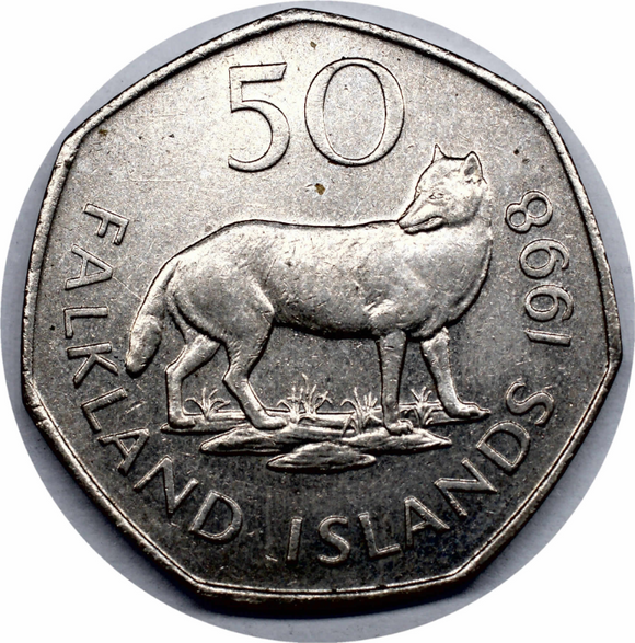 Falkland, 50 Pesos, 1998, AUNC Original Coin for Collection
