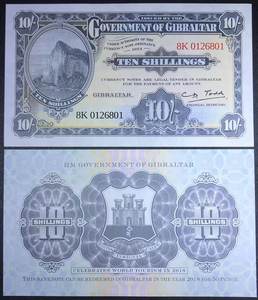 Gibraltar, 10 Shillings, 2018 P-41, Offical Fantasy 1934 for Toursim, Banknote for Collection