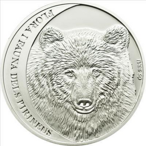 Andorra Pirineus, 5 Dinar, 2010, UNC Original Silver Coin for Collection