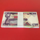 Zambia 50 Kwacha , Full Bundle (100 pcs) banknotes,1986-1988, P-28, UNC, Lot Pack original banknote