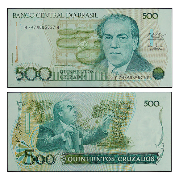 Brazil 500 cruzados 1987  P-212 UNC original banknote