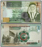 Jordan 1 Dinar 2013-2016 P-34 UNC original Banknote