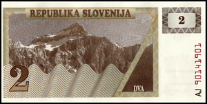 Slovenia, 2 Tolarjev, 1990, P-2, UNC Original Banknote for Collection
