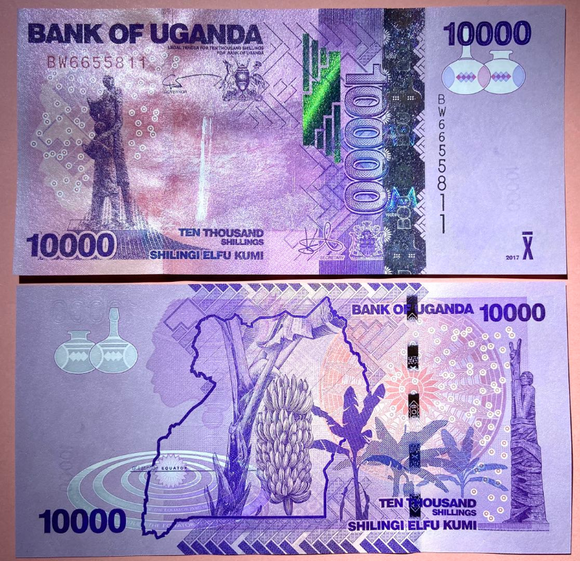 Uganda, 10000 Shillings, 2021, P-52, UNC Original Banknote for Collection