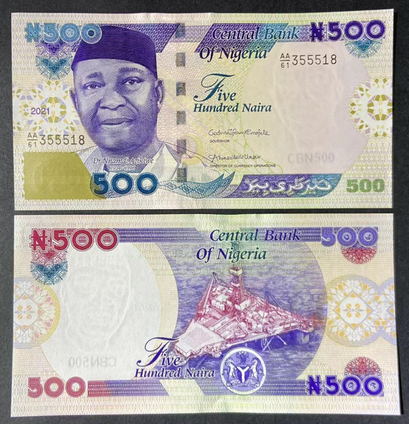Nigeria 500 Naira 2021 P 30 UNC Original Banknote For Collection nigeria-500-naira-2021-p-30-unc-original-banknote-for-collection