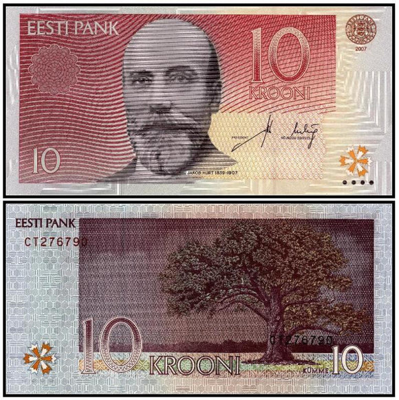 Estonia 10 Krooni, 2007, P-86, UNC original banknote collectibles