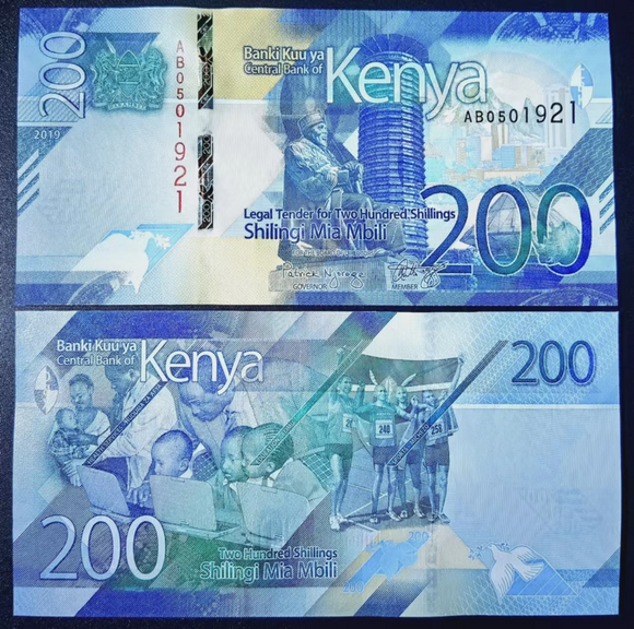 Kenya, 200 Shillings, 2019, P-54, UNC Original Banknote for Collection