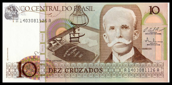 Brazil, 10 Cruzados, 1987, P-209b, UNC Original Banknote for Collection