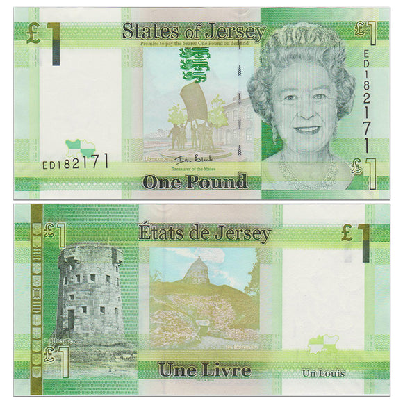 Jersey 1 Pound P-32 2010 banknote Elizabeth UNC original banknote
