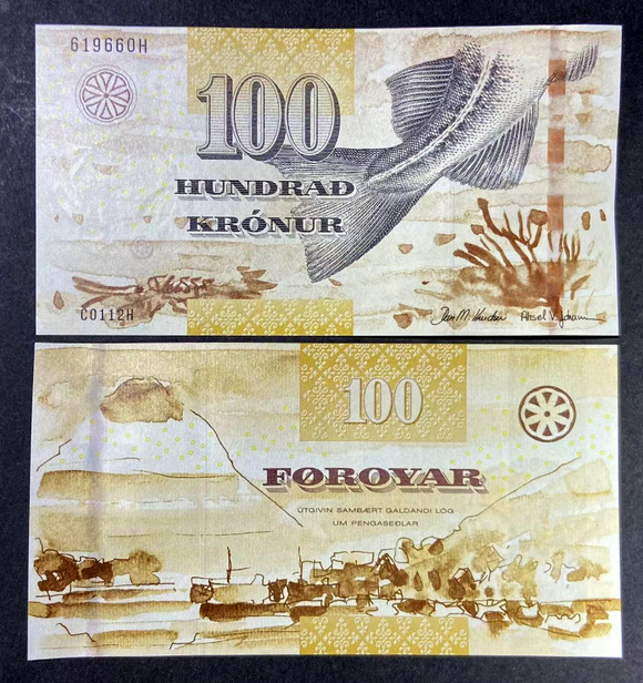 Faero Island, 100 Krona, 2011, P-30, UNC Original Banknote for Collection