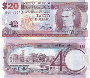 Barbados, 20 Dollars, 2012, UNC Original Banknote for Collection