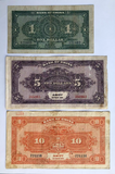 China, Set 3 PCS, 1930, (1 5 10 Yuan) Banknotes, Used VF-F Condition, Real Original Rare Banknote for Collection