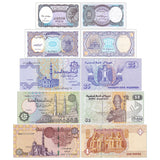 Egypt Set 5 pcs ( 5 10 25 50 piastres + 1 pound ) banknotes UNC original banknote