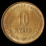 Myanmar 10 Kyats, Random Year, Coin for Collection, VF Condition (Mild Oxidation) Burma Coin