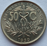Bolivia, 50 Centavos, 1939, Original Coin for Collection