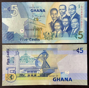 Ghana, 5 Cedis, 2015, P-38, UNC Original Banknote for Collection