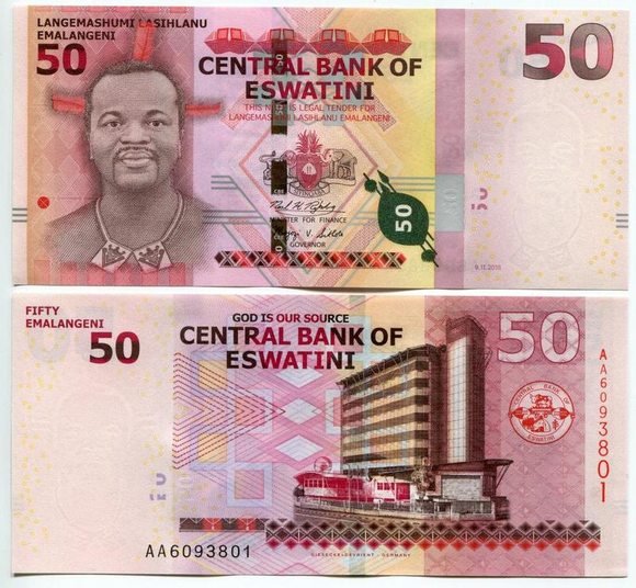 Swaziland, Eswatini, 50 Emalangeni, 2018(2021) P-New, UNC Original Banknote for Collection