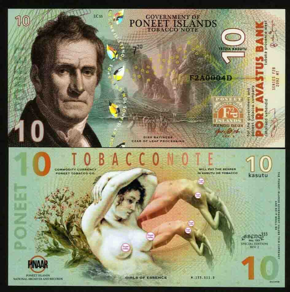 Poneet Islands, 10 Kasutu, 2020,  UNC Original Business Banknote for Collection