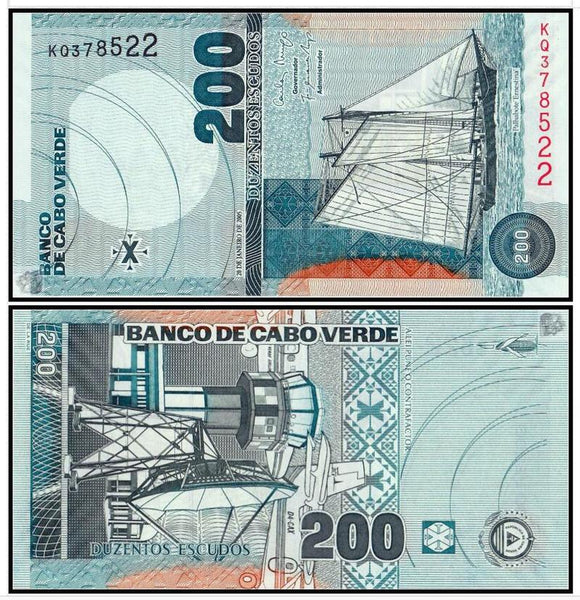 Cape Verde 200 Escudos 2005 P-68a UNC original Banknote