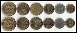 Estonia, Set 6 PCS Coins, UNC Original Coin for Collection