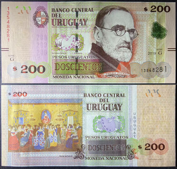 Uruguay, 200 Pesos, 2019, P-96,  UNC Original Banknote for Collection