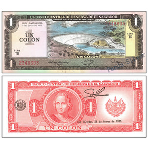 El Salvador 1 Colon, 1980 P-125, UNC Banknote for Collection