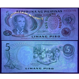 Philippines, 5 Piso, 1974-1985 P-169, UNC Original Banknote for Collection