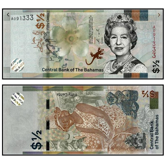 Bahamas 0.5 Dollar 2019 P-NEW Original Banknote