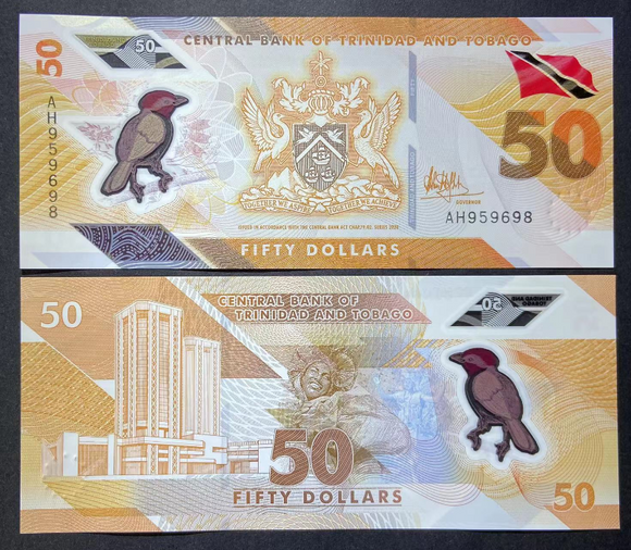 Trinidad and Tobago, 50 Dollars, 2020, P-W64, UNC Original Polymer Banknote for Collection
