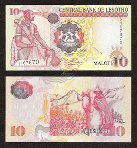 Lesotho, 10 Maloti, 2006, UNC Original Banknote for Collection