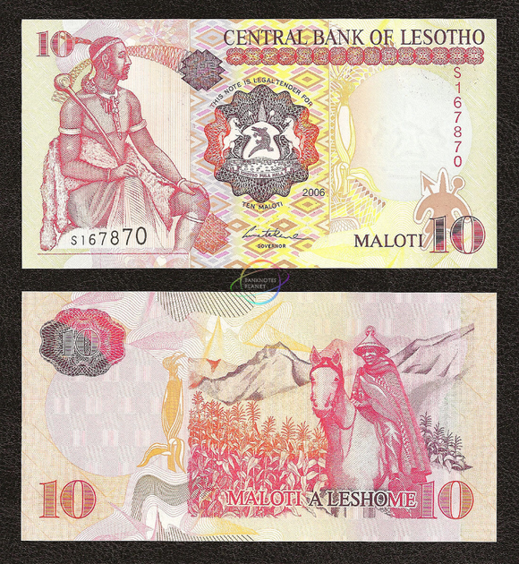 Lesotho, 10 Maloti, 2006, UNC Original Banknote for Collection