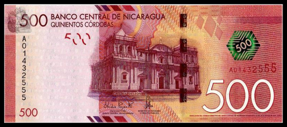 Nicaragua, 500 Cordobas, 2014(2015), P-214, UNC Original Banknote for Collection