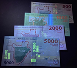 Burundi, Set  4 PCS, 500, 1000, 2000, 5000  Francs Banknotes, UNC Original Banknote for Collection