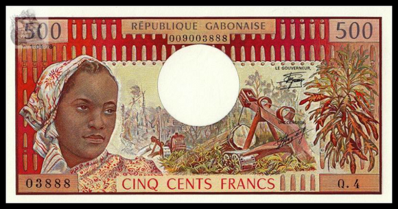 Gabon, 500 Francs, 1978, P-2b, UNC Original Banknote for Collection