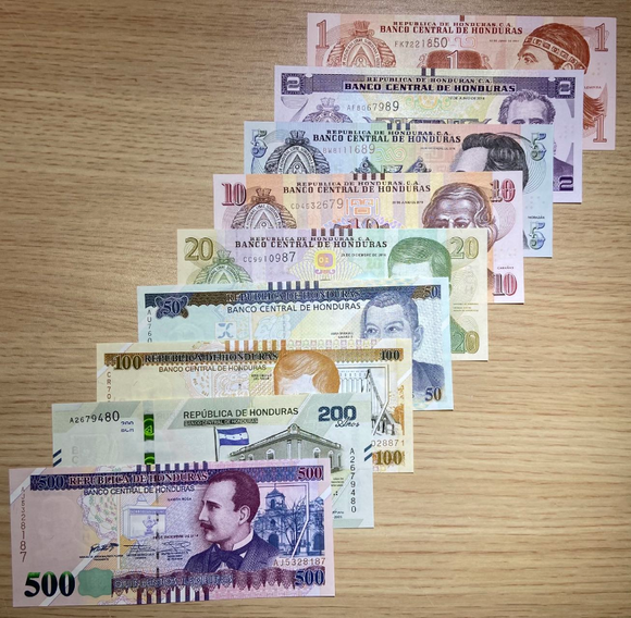 Honduras, Set 9 PCS Banknote, UNC Original Banknote for Collection