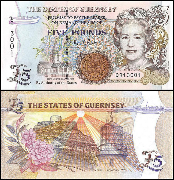Guernsey, 5 Pounds, 2008, UNC Original Banknote for Collection