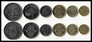 Seychelles Set 6 Pieces Coins , 2004-2012, UNC Real Original Genuine coin