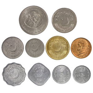 Pakistan Set 10 PCS Coins, Random Year, Coin for Collection
