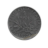 France 1 Franc, 1960-1990 Random Year, Used Condtion Coin for Collection