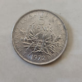 France 5 Francs, 1960-1990 Random Year, Old F Condition Original Coin for Collection