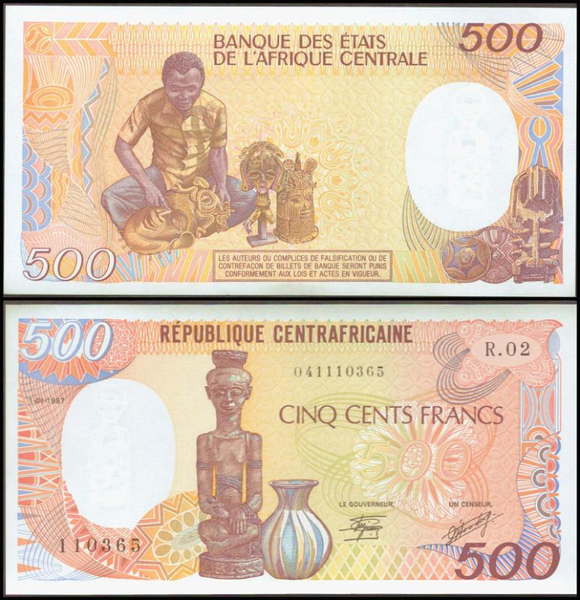 Central African States, 500 Francs, 1987, UNC Original Banknote for Collection