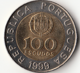 Portugal, 100 Escudos, Random Year, VF Used Condition, Original Coin for Collection